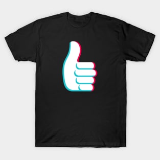 TikTok like thumbs up emoji smiley White T-Shirt